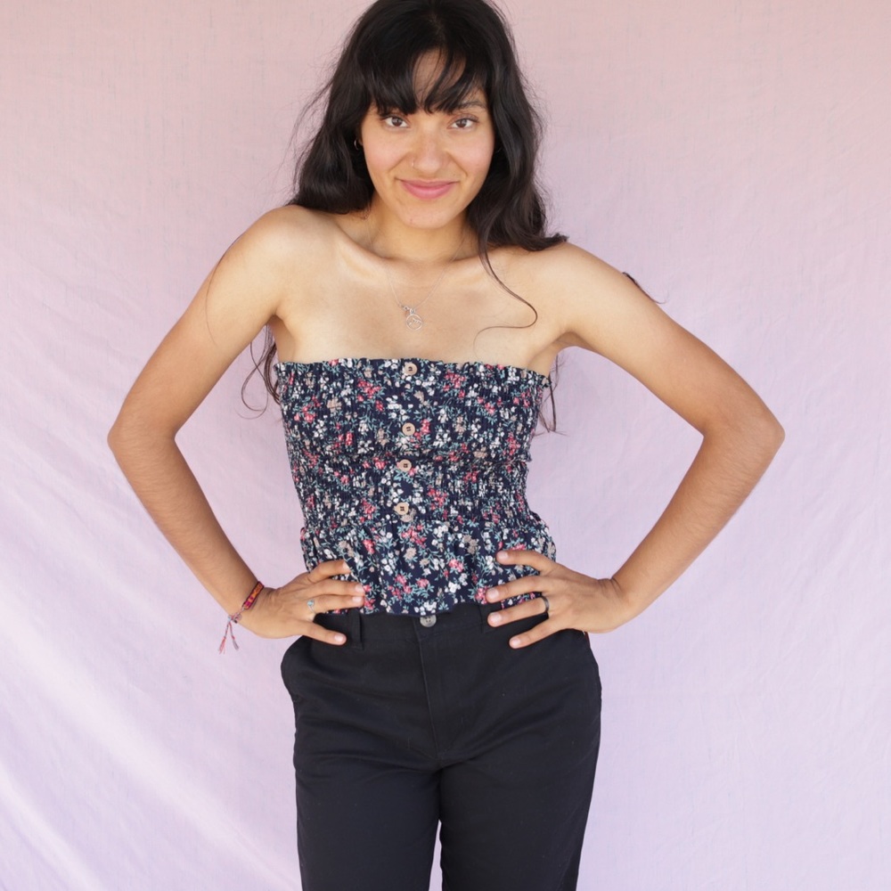 Floral stretchy tube Top